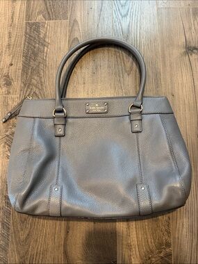kate spade Pebbled Leather Tote in Gray